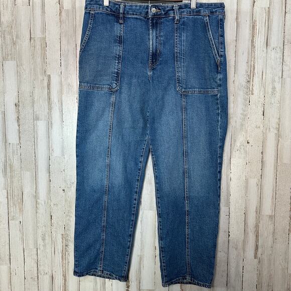 Old Navy OG Loose Utility Jeans Size 16 Womens High Rise Straight Leg EUC - Picture 1 of 10